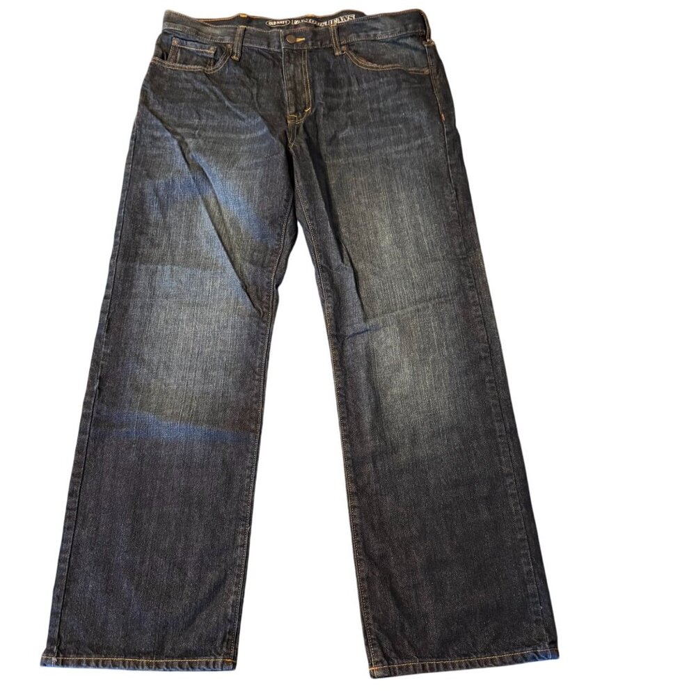 Old Navy Famous Jeans Straight‎ Fit Mens Size 36X32 Dark Wash Denim